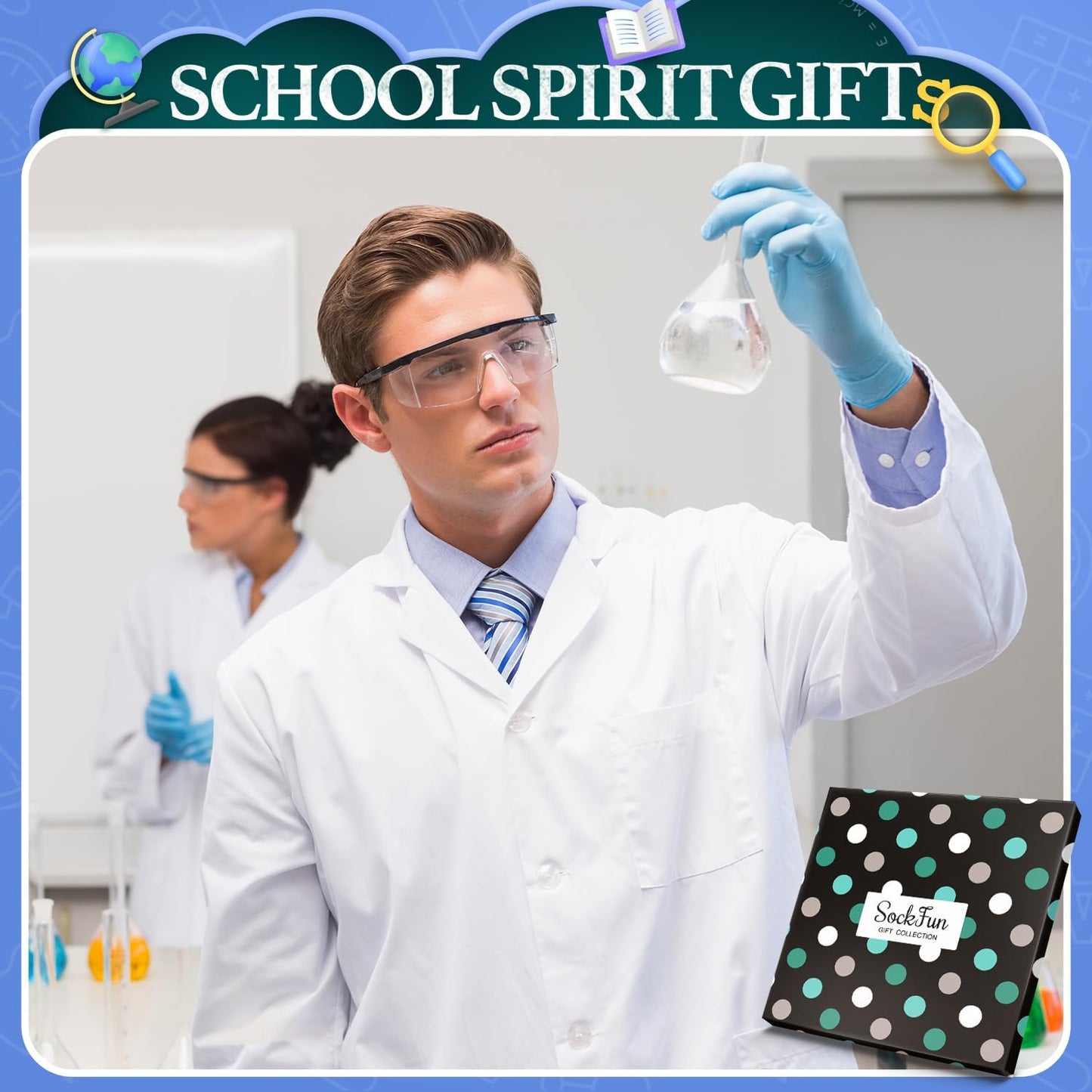 Doctor Nurse Gifts for Men - Male Nurse Gifts Dice Chemistry Teacher Gift Socks