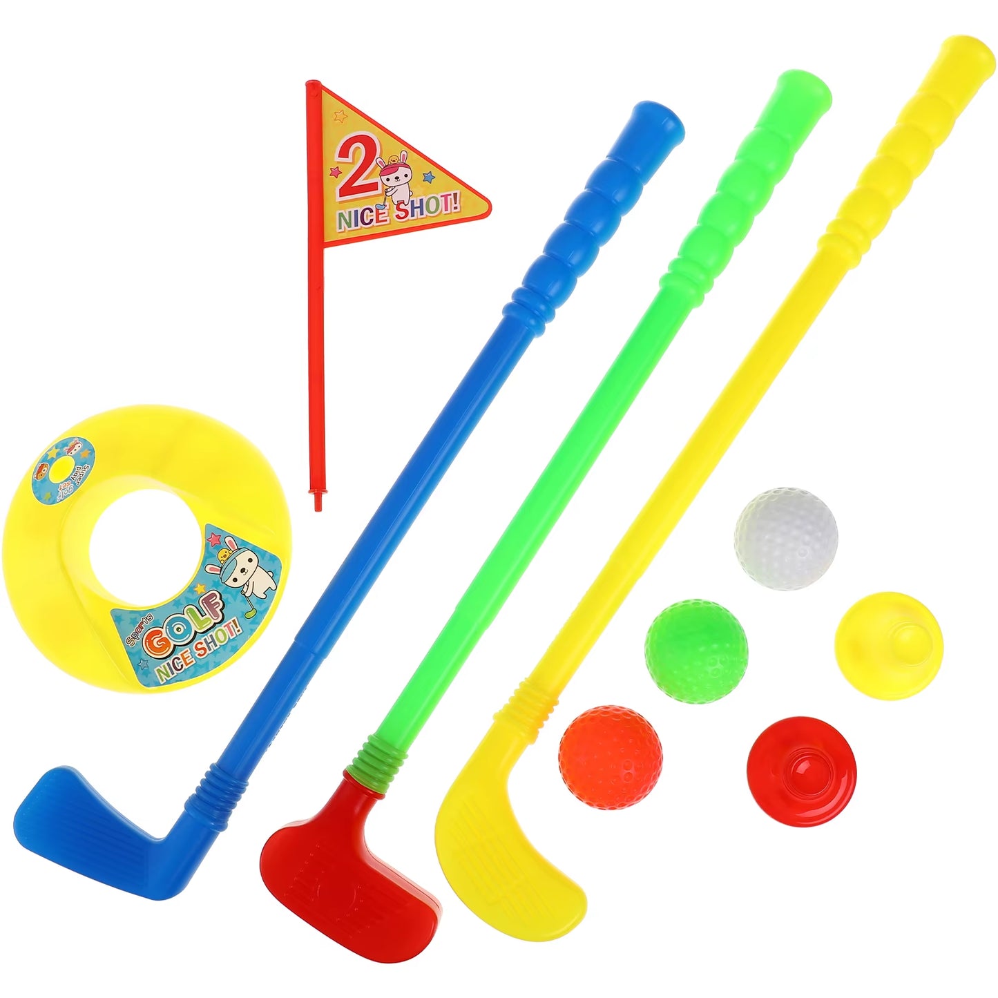 Kids Golf Toy Set with Clubs & Balls - Preschool Learning & Sports Toy - Ideal Birthday Gift for Toddlers 2-5 Years Old