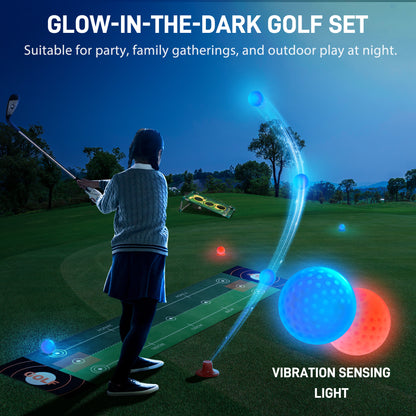 LED Toddler Golf Set for Kids 3-8 | 6 Light-Up Balls & Clubs | Indoor/Outdoor Sports Toy & Birthday Gift for Boys & Girls