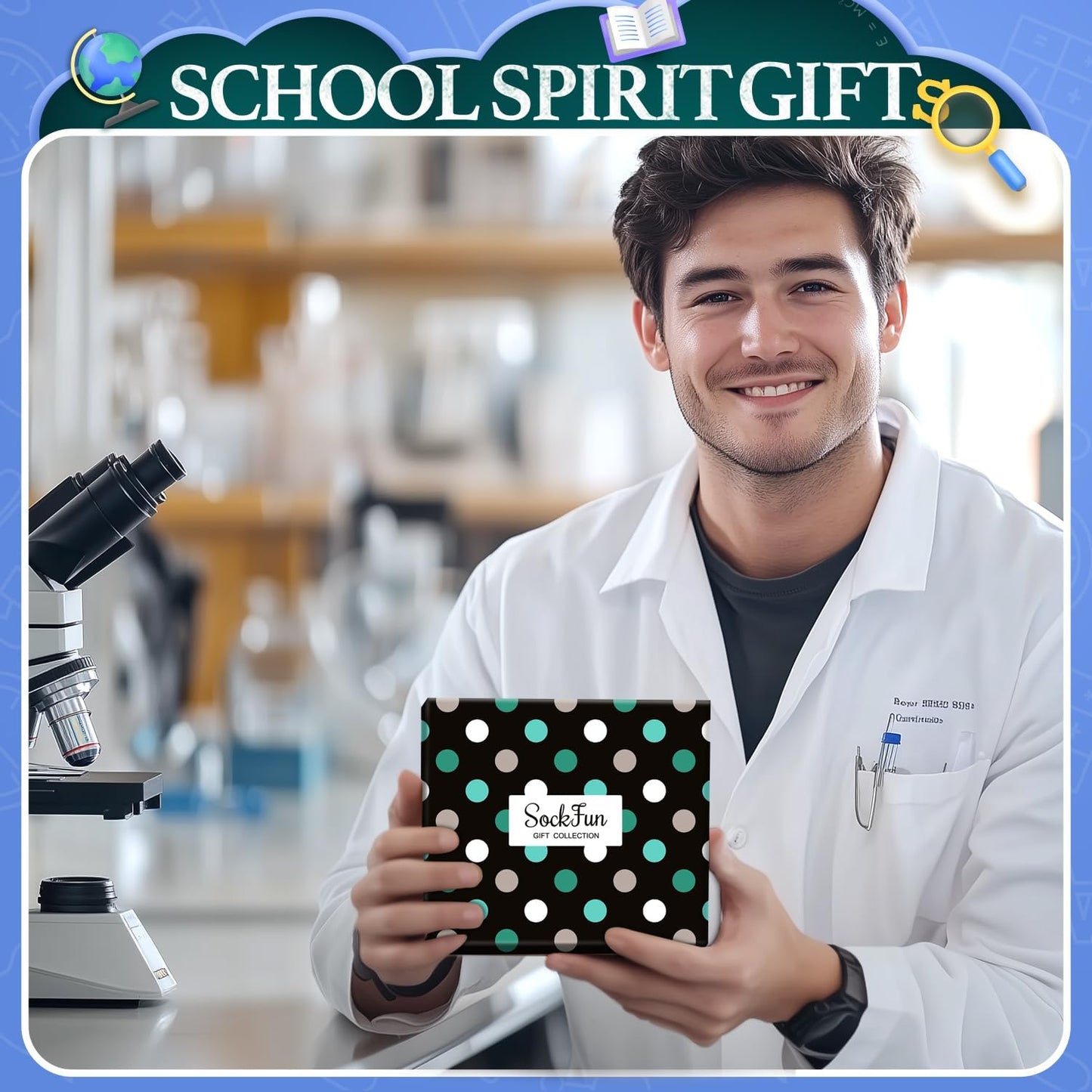 Doctor Nurse Gifts for Men - Male Nurse Gifts Dice Chemistry Teacher Gift Socks